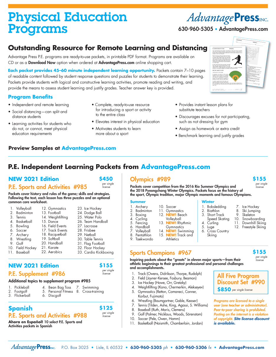 Physical Education Remote Learning Brochure